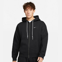 NIKE 耐克 Logo刺绣拉链连帽长袖卫衣 男款 黑色 DR0404-010