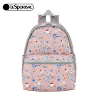 LeSportsac乐播诗黑色双肩包女大容量背包书包旅游通勤电脑包 治愈碎花