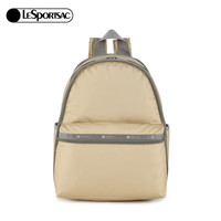 LeSportsac乐播诗黑色双肩包女大容量背包书包旅游通勤电脑包 奶油酒