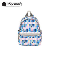 LeSportsac乐播诗黑色双肩包女大容量背包书包旅游通勤电脑包 彩色油彩