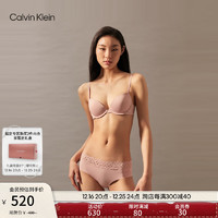 卡尔文·克莱恩 Calvin Klein 内衣24秋季女士ck字母肩带聚拢提托厚垫性感深V文胸QF7578AD TQO-仙女粉 32C