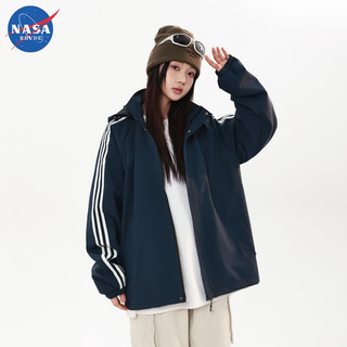 NASA RHUDE 三条杠防水防风春秋款上衣情侣韩版休闲连帽登山运动夹克外套