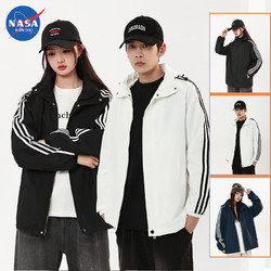 NASA RHUDE 三条杠防水防风春秋款上衣情侣韩版休闲连帽登山运动夹克外套