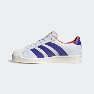 adidas SUPERSTAR 82经典贝壳头运动板鞋男女阿迪达斯三叶草 白/蓝 36.5