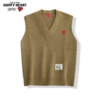查尔斯桃心 毛衣背心男士坎肩无袖秋冬季内搭2024针织打底衫 卡其 XL