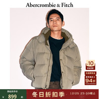 Abercrombie & Fitch 男装24冬季新款抗风抗水保暖加厚黑色夹克羽绒服外套KI132-4154 棕色 M (180/100A)