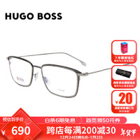 HUGO BOSS 男女款光学镜架银色钛镜框银色镜腿近视眼镜框1197 R81 56MM