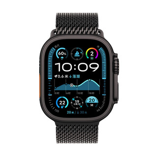 Apple 苹果 Watch Ultra2 智能手表 GPS+蜂窝版 49mm 钛金属黑色表壳 黑色米兰尼斯表带 M