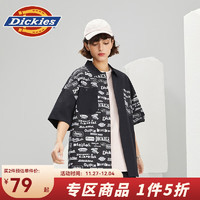 dickies 短袖衬衫男  宽松纯棉个性潮酷上衣衬衫010210 黑色 M