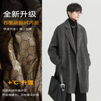 伯爵卓尔【骆驼绒/鹅绒内胆】羊毛混纺呢大衣男中长款2024冬季新款P451993 高级灰（石墨烯鹅绒内胆）