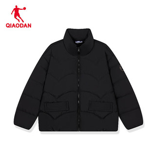 QIAODAN 乔丹 羽绒服女外套女装保暖防风运动服休闲冬装上衣 黑色 L/170