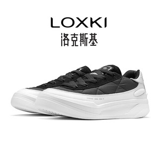 LOXKI/洛克斯基运动板鞋子男秋冬加棉款经典百搭休闲鞋LOXKI小圆鞋Warm 大白黑 -全款 45