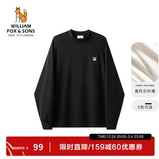 William fox&sons 男装新型莫代尔弹力纤维混纺精梳棉休闲t黑色 S /46