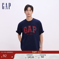 Gap 盖璞 男女装2024秋季新款棉质logo短袖T恤美式休闲撞色上衣637536