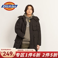 dickies棉服 多口袋休闲百搭抽绳棉服 DK010915 黑色 XXL