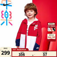 NIKE耐克童装男童梭织夹克2024新年红色网眼透气内里儿童外套 学院红 160/80(XL)