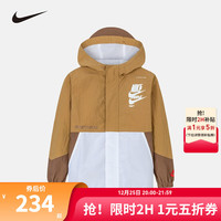 NIKE耐克童装男童梭织夹克2024新年红色网眼透气内里儿童外套 苹果肉桂 140/68(S)