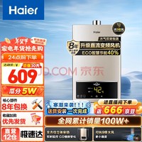 Haier 海尔 燃气热水器恒温家用强排式防冻ECO省气40% 12L JSQ22-12UTS