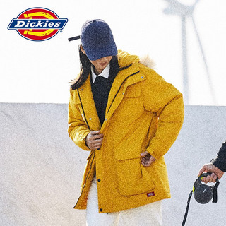 Dickies 帝客 棉服 可脱卸毛领字母印花多口袋夹克百搭厚外套 9551 姜黄 2XL