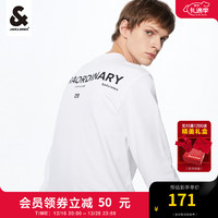 杰克·琼斯（JACK&JONES）秋季男装衣服潮流字母纯棉上衣运动卫衣长袖打底衫多色卫衣套头衫 A06 本白色 165/88A/XS