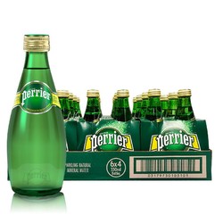 perrier 巴黎水 法国巴黎水330ml*24瓶Perrier柠檬原味巴黎气泡水全国包邮