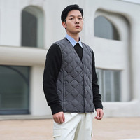 坦博尔（Tanboer）2023年新款羽绒服男轻薄保暖V领内恤男士羽绒马甲TF236011