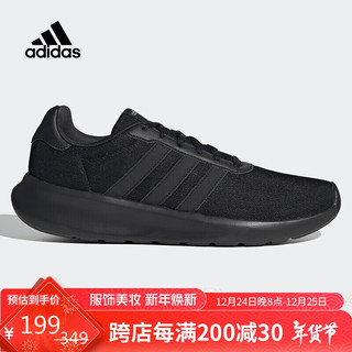 adidas 阿迪达斯 男鞋春季LITERACER3.0轻便透气时尚舒适低帮跑步鞋 黑色 42.5