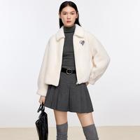 伊芙丽精致小香风抓绒外套2024秋短款小个子