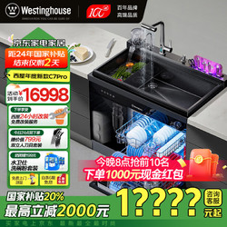 Westinghouse 西屋电气 西屋集成水槽洗碗机超声波果蔬清洗家用双层嵌入式碗柜13套洗碗机一体机