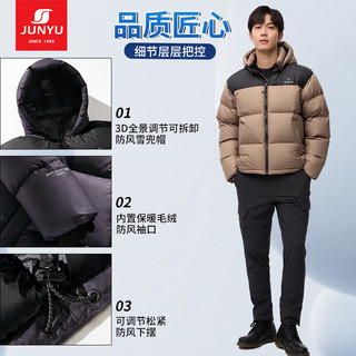 君羽鹅绒羽绒服男24700蓬白鹅绒经典1996保暖鹅绒服SD62063 黑色 M