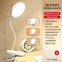 蜜獾王 学习专用护眼台灯学生宿舍阅读灯Type-C无极调光便携可夹式台灯