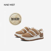 88VIP：NINE WEST 玖熙 加绒雪地靴女2024冬季新款厚底保暖靴加厚防寒棉鞋魔术贴女鞋