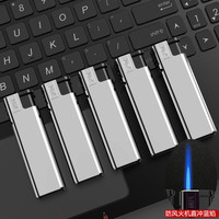 超凡打火机 高端金属防风防爆火机双层一次性直冲订做印字厂家 (银色)(防风+双层防爆) 5支