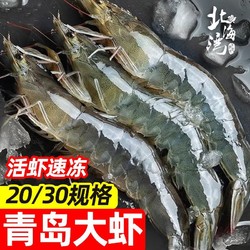 北海湾 气冻虾无冰特大青岛大虾鲜活冷冻新鲜青虾液氮海鲜水产