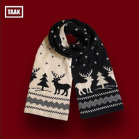 凯蒂猫 Hello Kitty秋冬季百搭保暖围巾氛围学韩系简约圣诞风韩版加厚 均码 麋鹿围巾-黑色