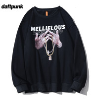 ins超火的圆领卫衣男女春秋款潮牌hiphop嘻哈街头风宽松上衣
