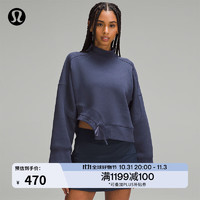 lululemon丨Plush Fleece 女士拉绒弧形下摆套头卫衣 LW3HOIS 军校蓝 10