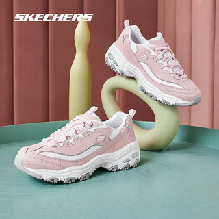 斯凯奇（Skechers）女鞋士 24冬季运动鞋厚底增高熊猫鞋复古休闲鞋低帮老爹鞋女 经典一代熊猫鞋/白色/浅粉红色 37 简约款