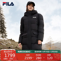 FILA 斐乐 女士长款羽绒服 连帽外套