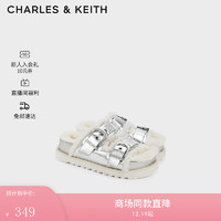 CHARLES & KEITH CHARLES&KEITH24冬平底加绒毛毛拖勃肯拖鞋子女鞋CK1-70381079-1 Silver银色 38