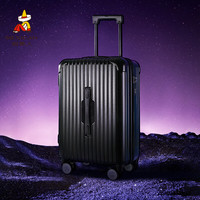 稻草人行李箱男女万向轮拉杆箱密码箱大容量旅行箱出差登机皮箱子托运箱 A款黑色 22英寸 (登机箱) 22英寸(登机箱)