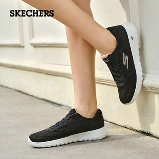 斯凯奇（Skechers）女鞋2024年轻质一脚蹬健步鞋网面透气休闲运动鞋跑步鞋124635 黑色/粉红色/BKPK