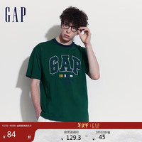 Gap 盖璞 男女装2024夏季新款棉质撞色logo印花短袖T恤美式上衣465443