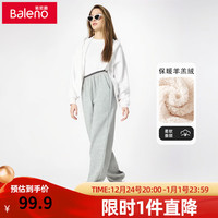 班尼路酒红色蛇年本命年卫衣女2025新款秋冬加绒宽松休闲新年上衣