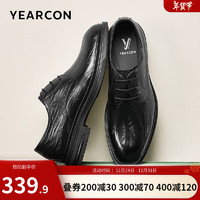 YEARCON 意尔康 男鞋 皮鞋男正装鞋2025春季新款真皮百搭软底轻便低帮商务休闲鞋 黑色 41