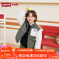 LEVI'S李维斯儿童童装棉服男童女童冬季外套加厚保暖上衣 抹茶色 150/72