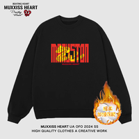 MUXXISS HEART/麦克斯桃心联名春节新年重磅潮牌男女卫衣 金蛇影圆领加绒黑色 3XL