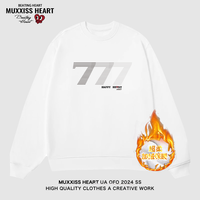 MUXXISS HEART/麦克斯桃心联名春节新年重磅潮牌男女卫衣 渐变7圆领加绒白色 XL