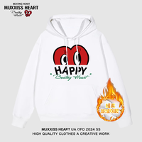 MUXXISS HEART/麦克斯桃心联名春节新年重磅潮牌男女卫衣 好奇心连帽加绒白色 3XL