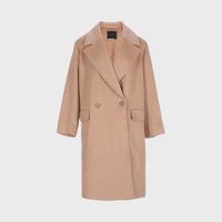 女式通勤纯色翻领直筒长款时尚休闲外套大衣